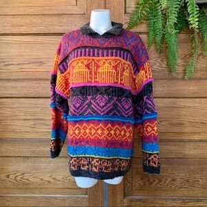 Vintage 90’s Multicolored Tunic Sweater Oversized